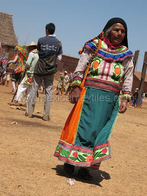 cora_grandmother.JPG - Village of Cora Indian with examples of town, mountains, people, costume, textiles, costume and spiritual life